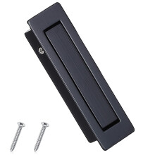 Matte Black Pocket Door Pull Handle Stainless Steel Flush Design for Sliding Doors