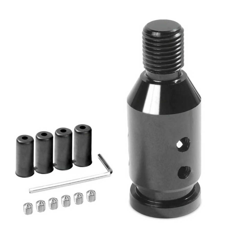 Shift Knob Adapter M12x1.25 Universal Gear Shift Connector Aluminum Alloy For Nonthreaded Knobs Black 9001264897031