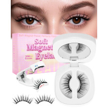 Magnetic Eyelashes with Applicator RC001, Upgraded Soft Magnets, Waterproof Reusable Natural Look
