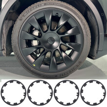 20 Inch Induction Wheel Covers Matte Black Rim Protectors with Damage Protection 4pcs for Tesla Model Y