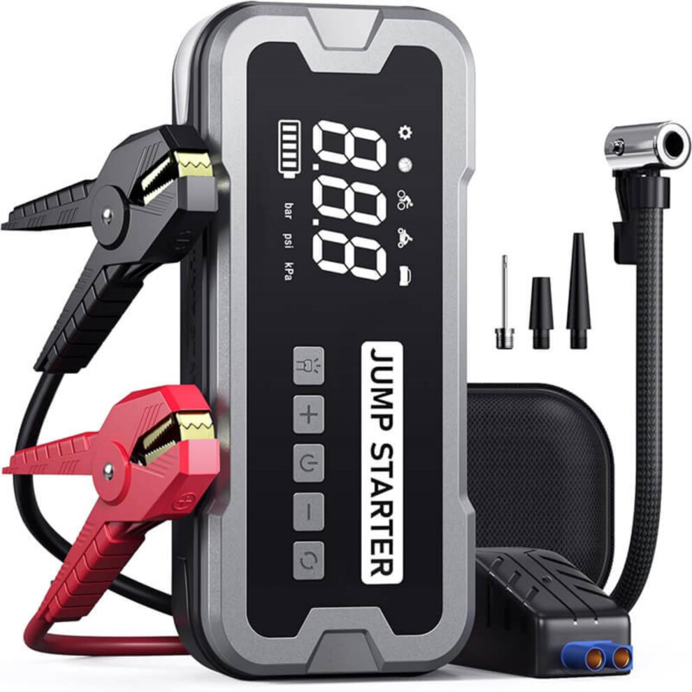 3000A Car Jump Starter With 150Psi Air Compressor, Dual Usb Charging And Emergency Flash Light 9001264898014