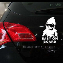 Cute Cartoon Baby on Board Car Sticker for Window or Bumper, Universal Fit, Fade‑Resistant