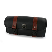 Waterproof PU Leather Motorcycle Fork Bag with Easy Buckle Closure for Handlebar and Tool Storage