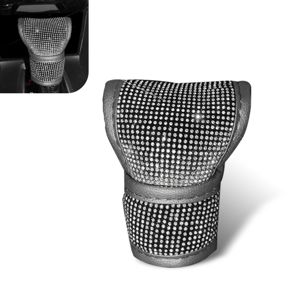 Car Gear Shift Knob Cover With Crystal Glitter Rhinestones, Universal Bling Protector For Women, White 9001264898090