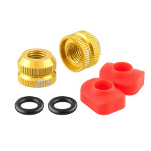 Bicycle Inner Tube Valves Nut 2Pcs Set, With Sealing Rings, Locking Nut, Nozzles, For Vacuum Tyre Valves
