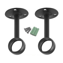 Deckenhalterung für Gardinenstangen in Mattschwarz, robuste und langlebige Konstruktion für jeden Raum (2-teilig, stabil)