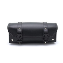 Waterproof PU Leather Motorcycle Handlebar Bag with Quick Access Buckle for Fork Mount