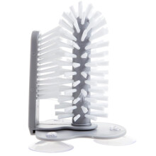 Glass Cup Brush with Dual Heads and Suction Base for 360 Wine Glass Cleaning, Detachable Design