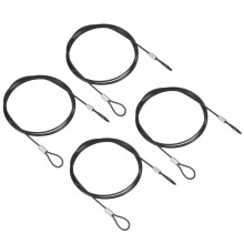 Safety Cable Lock 3.3Ft 4 Pack Stainless Steel 2mm Wire Rope Double Loop For Stage Lighting Luggage Black 2mm X 1m