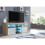 TV Unit 145cm Pulse - Oak & White Gloss Doors and LED Lights 2