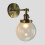 Φωτιστικό μπάνιου LED UltraLux, γυάλινο καπέλο Globe Amber, με διακόπτη on/off και αντισκωριακή 8