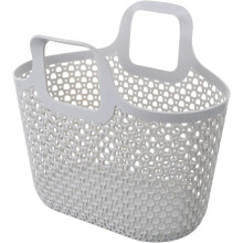 Durable And Easy To Clean Food PP Plastic Storage Basket, Elegant Grey Design For Space Optimization And Versatile Usage In Bathroom, Kitchen