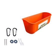 Hygienic Hanging Chicken Feed Basin For Ducks And Geese Keeps Feed Clean Color Orange