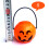 Κουβάς με γλυκά για το Halloween για κέρασμα ή φάρσα, πορτοκαλί διακόσμηση με φορητό 3