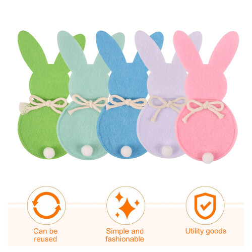 Set mit 6 eleganten Osterhasen-Gabel- und Ausstecherhaltern-1 1