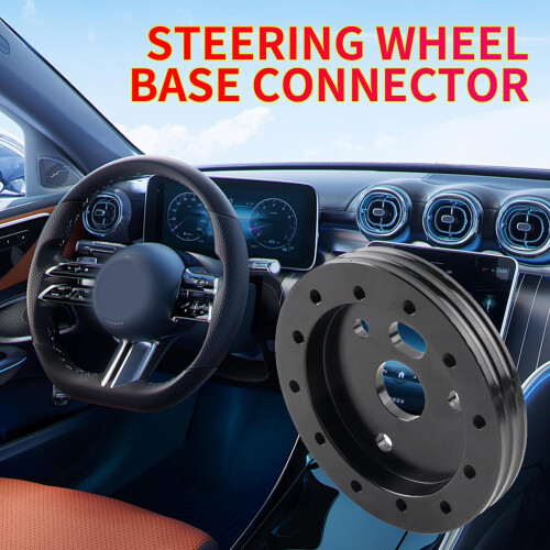Steering Wheel Adapter 6Hole to 3Hole Quick Release Spacer 0.5in Universal Conversion Kit Black 2