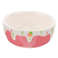 Largecapacity Ceramic Pet Food Bowl With Antislip Base For Hamsters Rabbits Hedgehogs Guinea Pigs Pink Easy To Clean