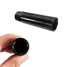 7 Spline Wheel Lock Key Socket, Heavy Duty Lug Nut Removal Tool with 0.8 and 0.9 Inch Hex