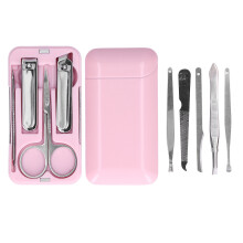 Valigetta da viaggio portatile, kit per la cura della persona in acciaio inossidabile per manicure in movimento, set di strumenti di squisita fattura.