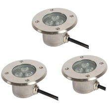 3PCS 3W LED Underwater Light IP68 Waterproof Stainless Steel Outdoor Landscape Spotlight Red 220V