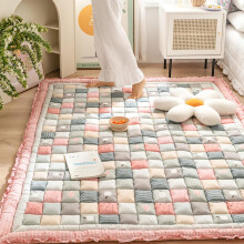 Japanese Floor Mattress Twin Size Foldable Cotton Futon for Dorm Camping Travel Pink 90x180cm
