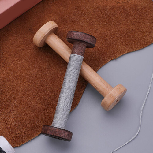 10Pcs Wood Thread Spools Thread Bobbins Embroidery Thread-brown 2