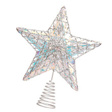 Multifunctional Festival Star Tree Toppers Sturdy-silver ribbon