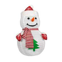 Festival Foldable LED Snowman Durable Metal Fabric Snowman Charm