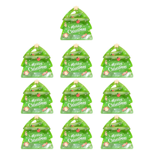 10pcs Holiday Zippered Bags for Cookie and Chocolates Plastic
