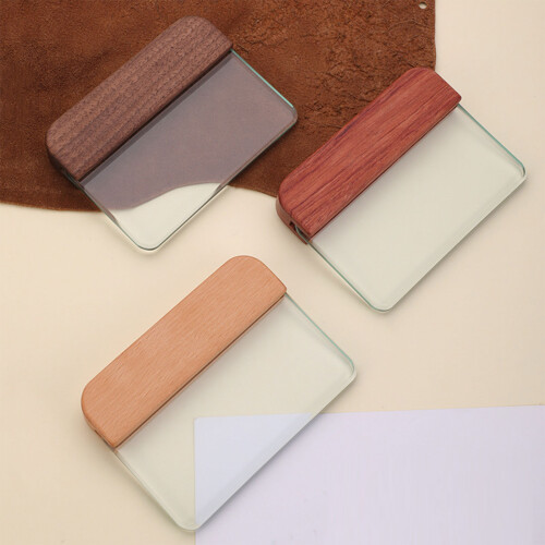 Tempered Glass Scraper Leather Burnisher Leather Tool-rosewood 2