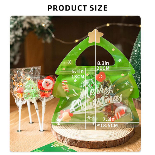 10pcs Holiday Zippered Bags for Cookie and Chocolates Plastic 2