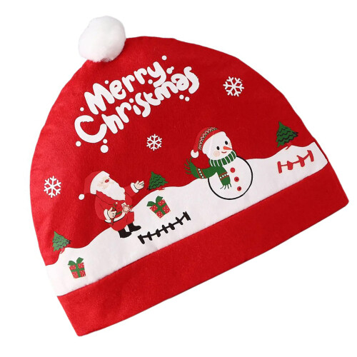 Funny and Warm Sturdy Santa Hat with Vibranting Color-Red