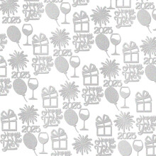 New Year Gold Paper Confettis 100pcs Set for Any Ages-Silver