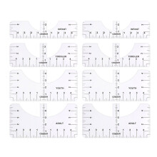 1/2/3 Set T-shirt Guide Ruler with Clear-T arc transparent mo