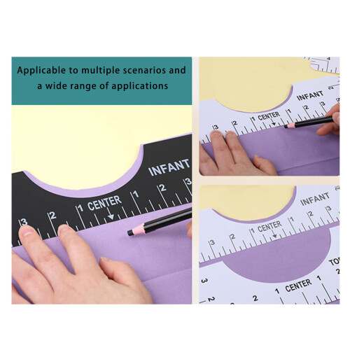 1/2/3 Set T-shirt Guide Ruler with Clear Scale-liangbaikuan 2