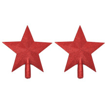 Hard Plastic Festival Tree Adornment Elegant Star-Red L