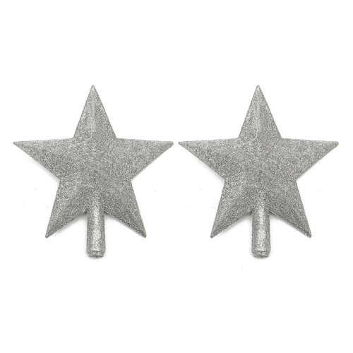 Elegant Star Christmas Tree Toppers Decorating-Silver L
