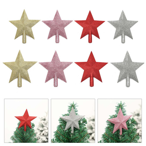 Elegant Star Christmas Tree Toppers Decorating-Silver L 2