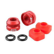 Bicycles Vacuum Tire Valves Nut Lock Set with Seal Rings, Red Rubber Pad, Inner Tube Valve Accessories - 2 Pcs