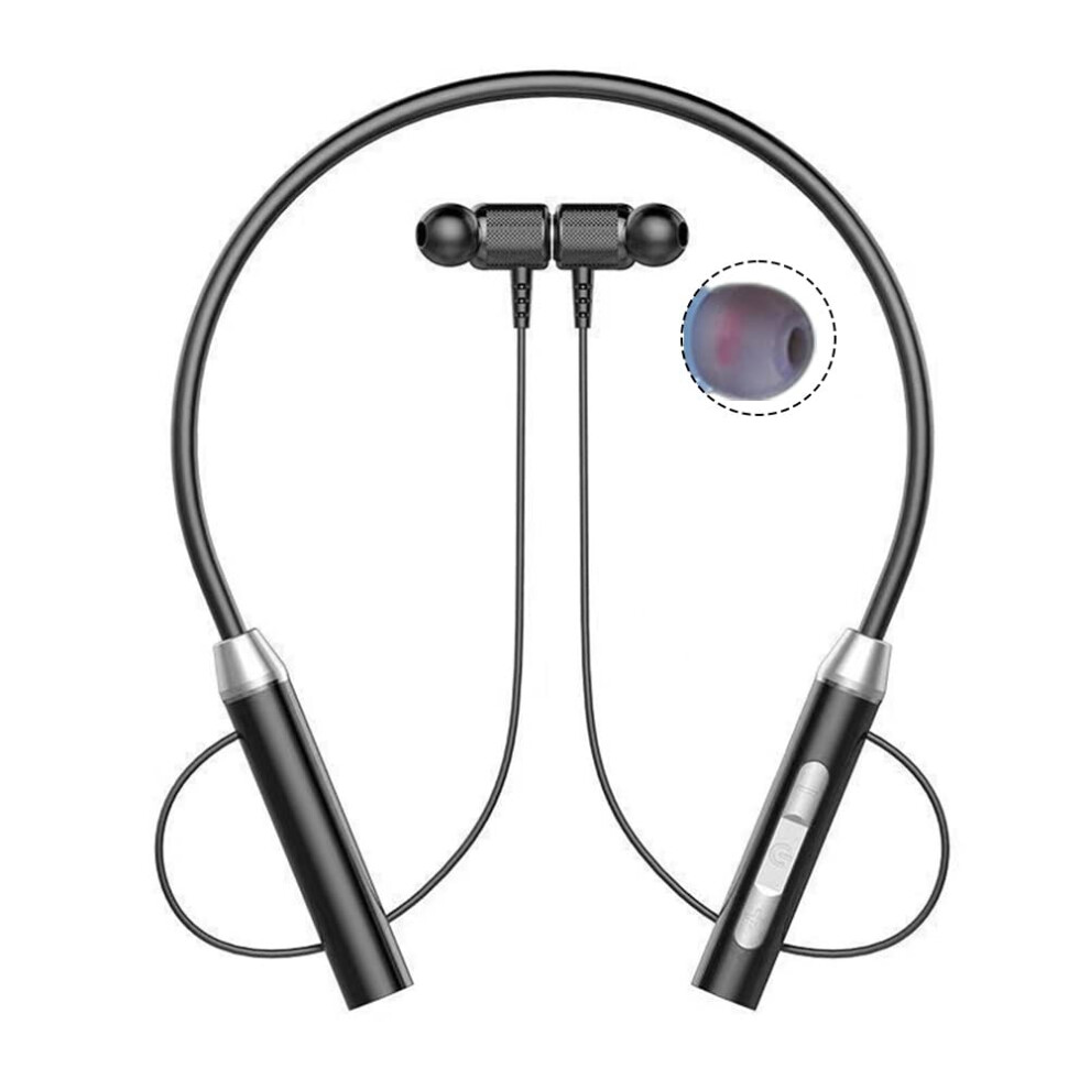 Wireless Bluetooth Headset Necktype Stereo Noise Reduction Sport Ear Headset With Mic Black 9001264904975