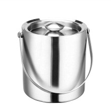 Ice Bucket Insulated Stainless Steel DoubleWalled With Lid, HeavyDuty Metal Ice Bucket, 2Quart Bar