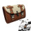 Motorcycle Saddle Bag Waterproof PU Leather with Secure Clip Closure Fork Tool Side Bag Brown 1