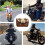 Motorcycle Saddle Bag Waterproof PU Leather with Secure Clip Closure Fork Tool Side Bag Brown 3