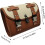 Motorcycle Saddle Bag Waterproof PU Leather with Secure Clip Closure Fork Tool Side Bag Brown 4