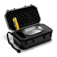 Portable Travel Cigar Humidor with Triple Jet Flame Lighter, Builtin Hygrometer, Waterproof Outdoor Case