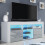 TV Unit 145cm Pulse - White & Grey Gloss Doors and LED Lights 1