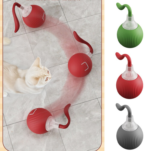 Interactief kattenbolspeelgoed Staartkatten Siliconen-Groente 2