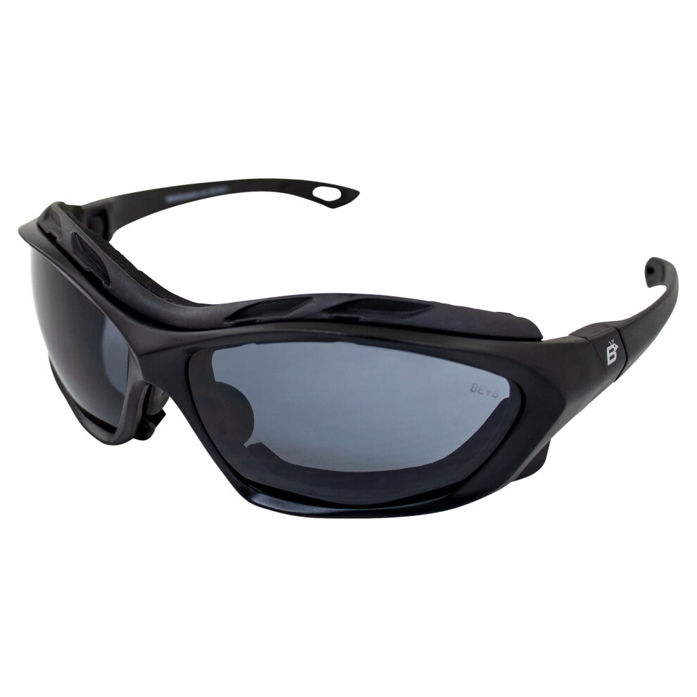 Motorcycle Riding Glasses Ansi Z87.1 Shatterproof Uv400 Convertible Goggles Smoke Lens Black 9119770668424