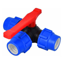 Conector de tubería de PE de grado industrial, válvula de bola de 3 vías para control de flujo de agua, fácil instalación y diseño duradero y