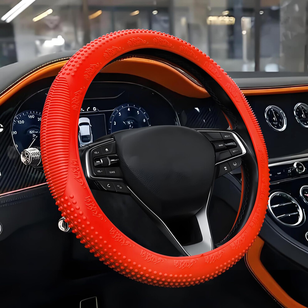 Silicone Steering Wheel Cover 1415 Inch Antislip Massage Grip Protector Universal Red 9189345574191